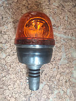 Проблесковый маячок лампочный оранжевый c кронштейном 12 вольт