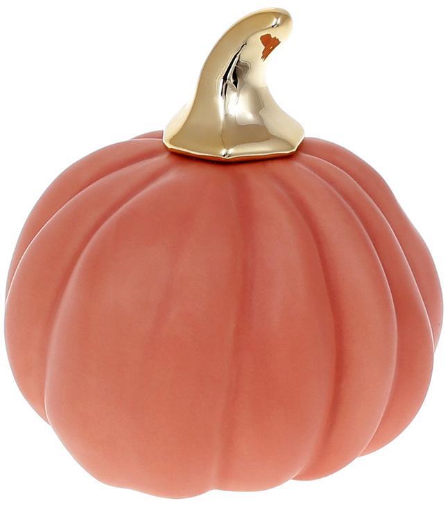 Порцелянова фігурка "Гарбузик" 9.4х9х9.3см greenpharm, персиковий мат з золотом, фото 1