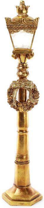 Декоративний ліхтар "Яскравий Вогник" з LED підсвіткою 62см greenpharm, полістоун, золото, фото 1