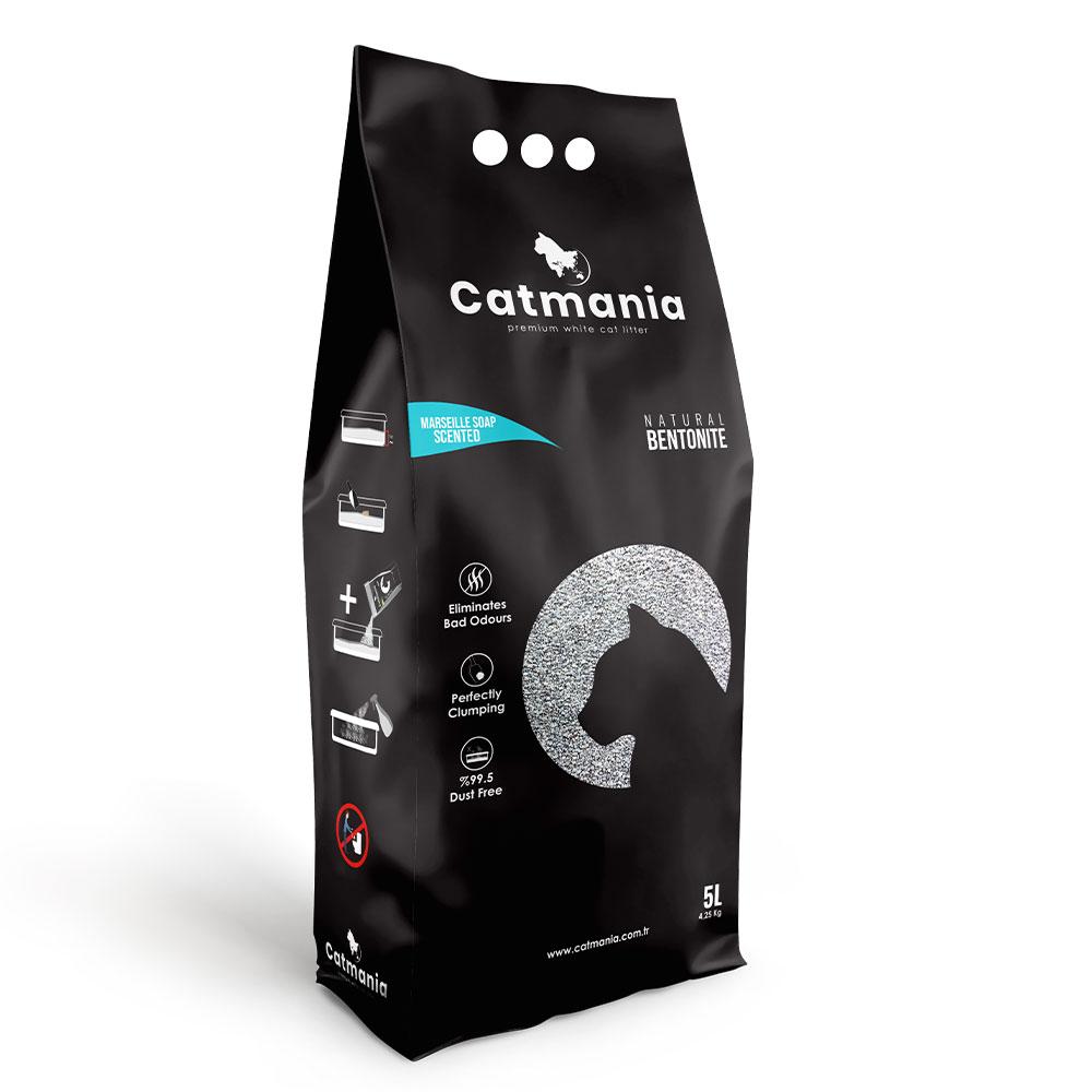 Бентонітовий наповнювач для котів CATMANIA Марсельське мило + бірюзові гранули, 5 л, фото 1