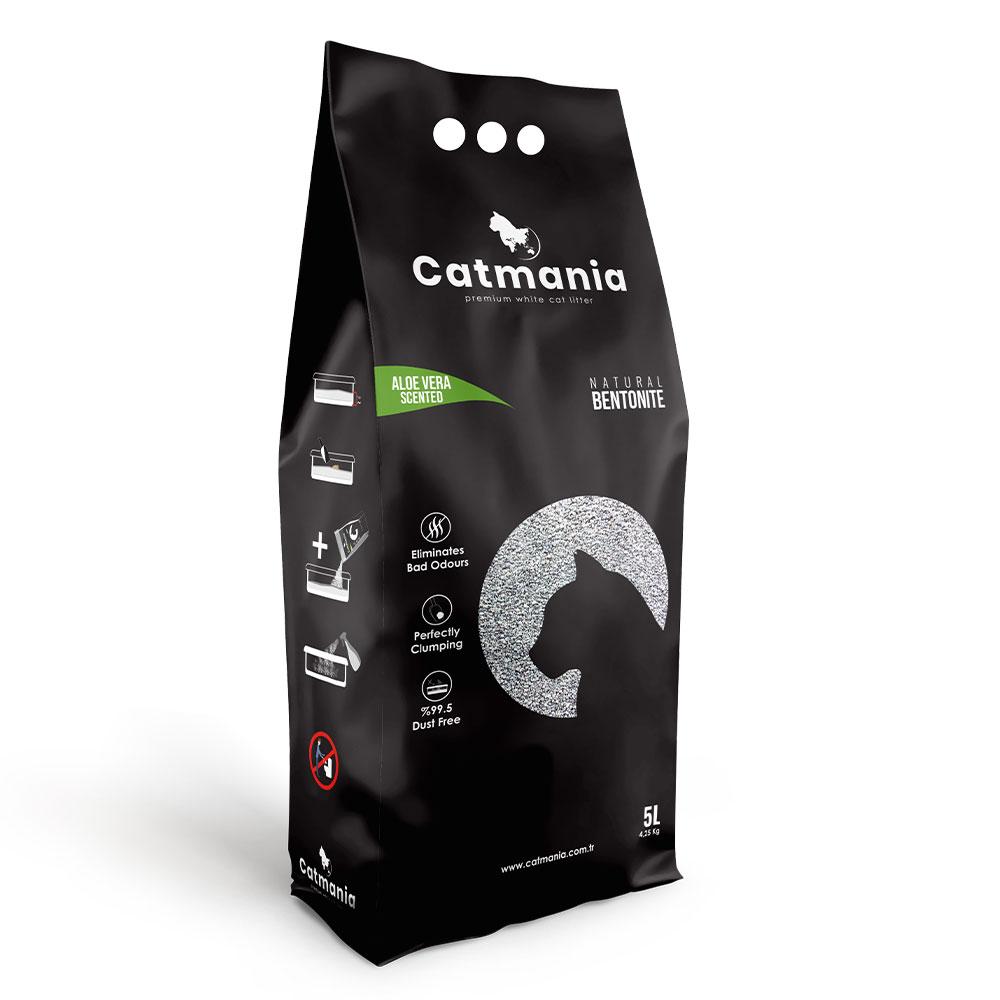 Бентонітовий наповнювач для котів CATMANIA Алої Віра + зелені гранули, 5 л, фото 1