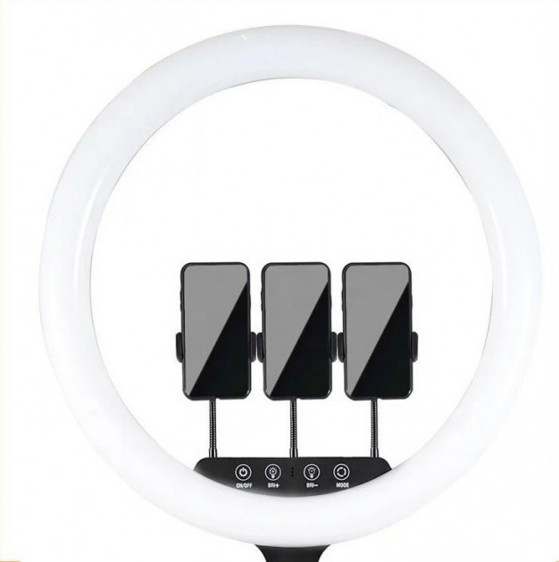 Кільцева LED лампа K18-450CW USB на 3 утримувачі 45 см | Кільцеве студійне світло | Світлодіодна лампа