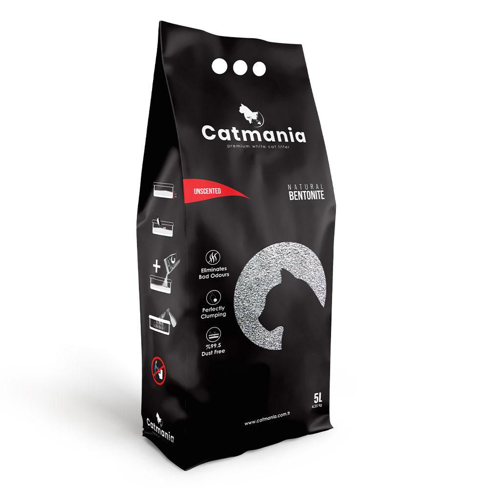 Бентонітовий наповнювач для котів CATMANIA Натуральний білий, 5 л, фото 1