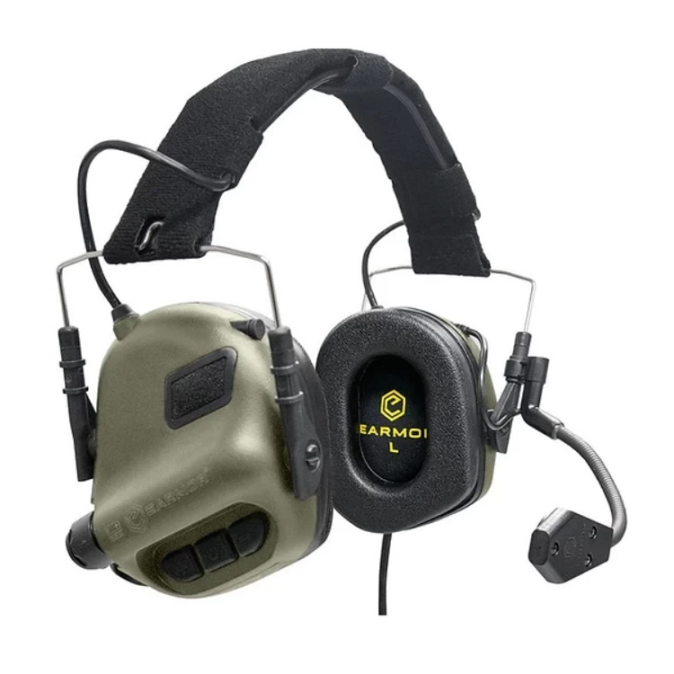 Активні навушники Earmor M32 Mod3 для стрільби, тактичні, захисні з мікрофоном від Opsmen - Зелений