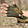 Тактичні Рукавички Без Пальців Для Військових Хакі Військові Рукавички Безпалі з Накладкою Оливкові Армійські Штурмові Олива, фото 7