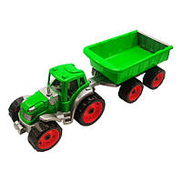 Трактор игрушечный с прицепом ТехноК 3442TXK Зеленый, World-of-Toys