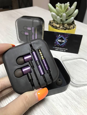 Навушники для XIAOMI M3-BOX mini jacks 3,5 mm Pink з мікрофоном, фото 1