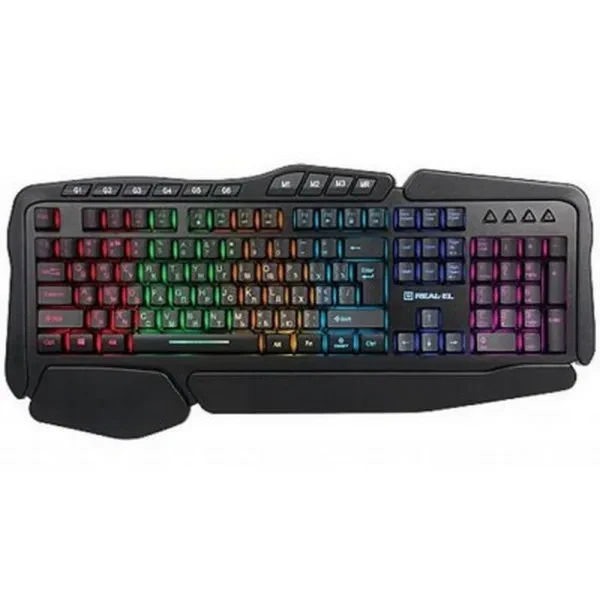 Клавіатура REAL-EL 8900 Black (RGB Macro USB ігрова)