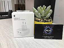 Швидкий блок живлення, Адаптер для iPhone USB-C+C 35W Power Adapter 35 Вт, фото 3