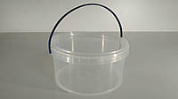 Ведро круглое с герметичной крышкой 0,5 л, прозрачное (50 шт) пластиковое пищевое тара емкость для меда