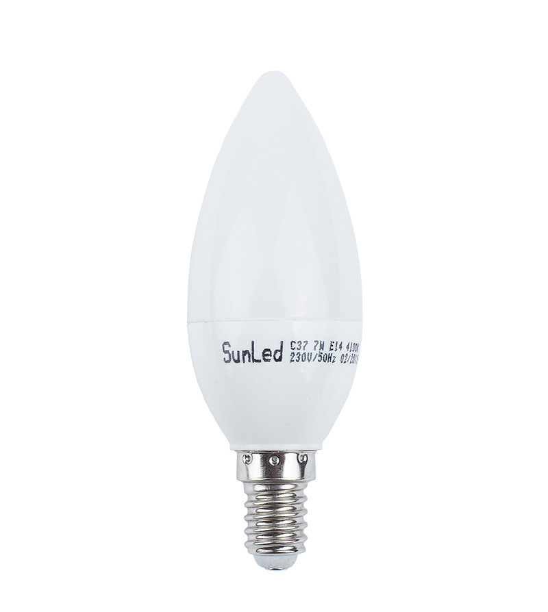 LED лампа 7Вт E14 свічка С37 світлодіоди SMD (LDB-374-14)
