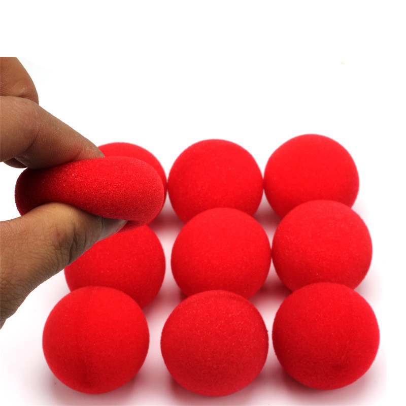 Червоний м'яч-губка для трюків RESTEQ 10 шт. Поролонові кульки для фокусів червоні