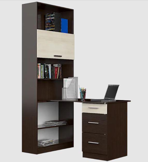 Компьютерный стол со шкафом Гранд венге + дуб молочний (ID#1396945041 ...