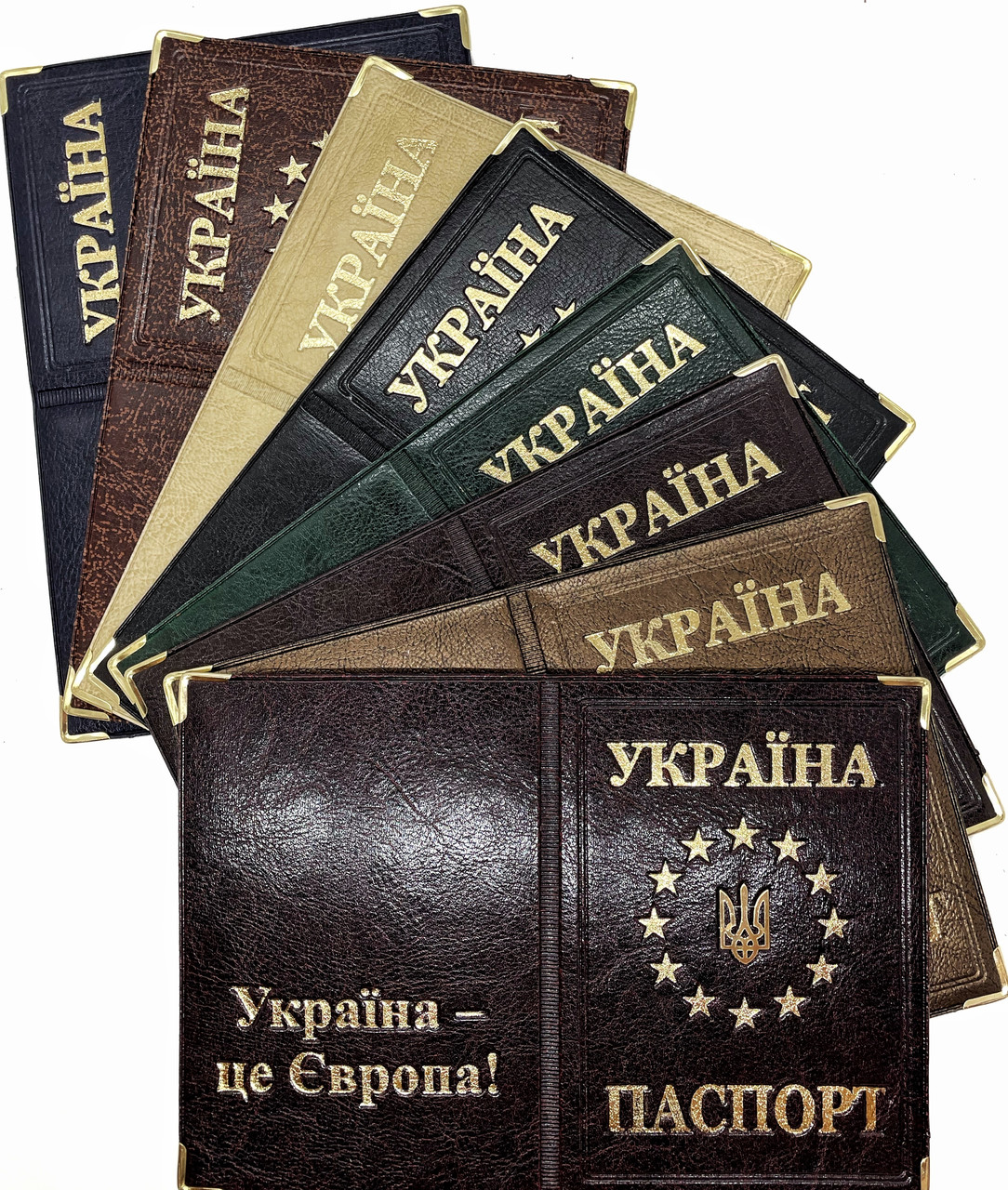 Обкладинка на паспорт із шкірозамінника «Україна це Європа» колір мікс