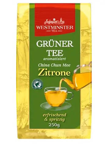 Чай зелений Westminster Gruner Tee China Chun Mee Zitrone, 250 г, фото 2