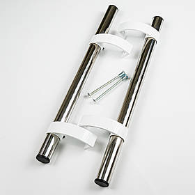 Ручка дверна офісна 1500 мм нержавіюча сталь пряма з білим кріпленням