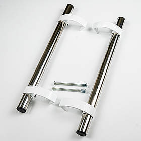 Ручка дверна офісна 1000 мм нержавіюча сталь пряма з білим кріпленням