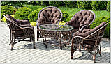 Комплект плетених меблів із ротангу 4+1 CASABLANKA, фото 2