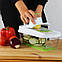Багатофункціональна овочерізка-шатківниця-тертка для овочів і фруктів TAVIALO зі скляним контейнером (6 в 1), фото 5