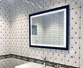 Дзеркало у вану кімнату з LED-Підсічуванням і чорним каном BLACK