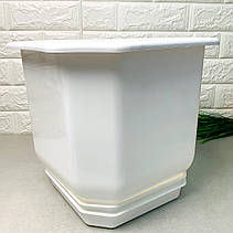 Середній вазон квітковий 16*16*14 см 2 л білого кольору, Дама Алеана, фото 5