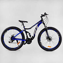 Велосипед спортивний CORSO «R1» 27,5``яти дюймів 69979 (1 ПЛУФЕТ, сталева рама 1765 з амортизатором, Shimano 21