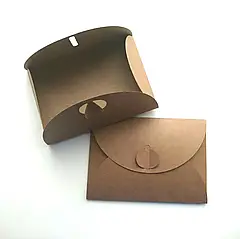 Подарунковий конверт з еко крафт-картону, 90х155 мм, 225 гр/кв.м