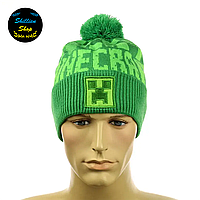 Детская зимняя шапка - Майнкрафт / Minecraft - Зеленый