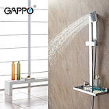 Душовий гарнітур з полицею GAPPO G8010, хром, фото 3