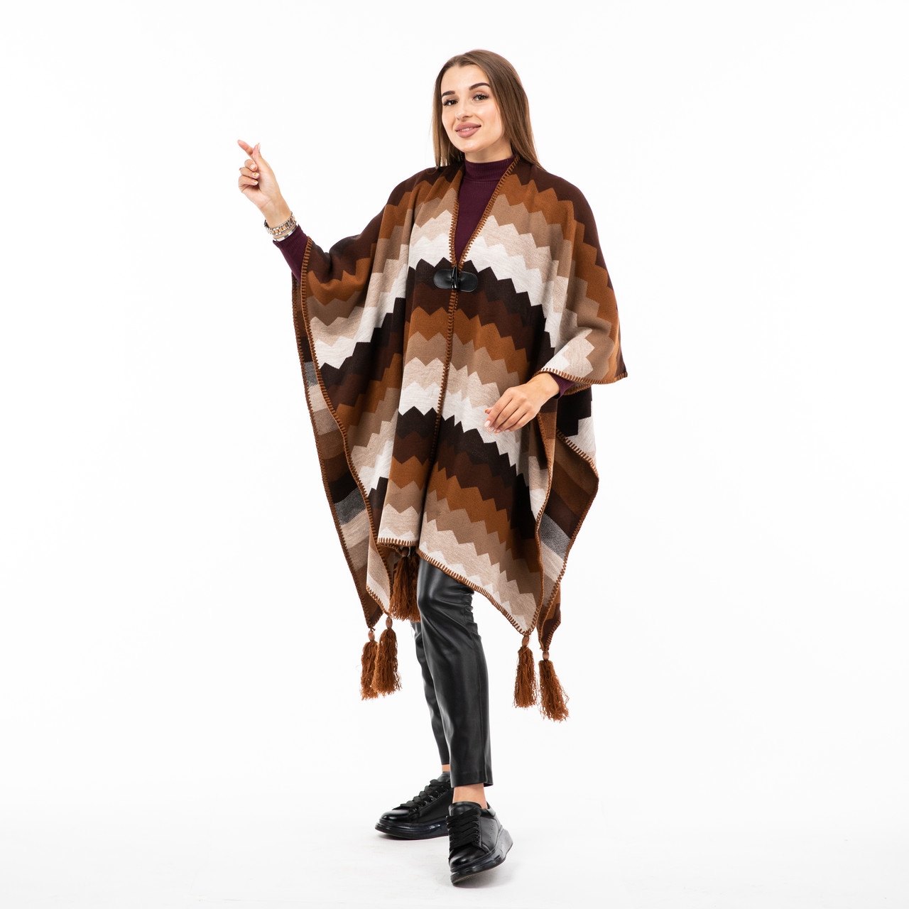 Пончо вовняне 150х120см, фото 1