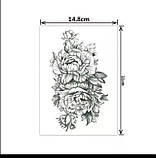 Тату tattoo тимчасове тату наклейка на тіло одноразове літо троянди, фото 2