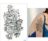 Тату tattoo тимчасове тату наклейка на тіло одноразове літо троянди, фото 3