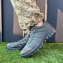 Чоловічі темно-зелені армійскі кросівки, фото 4