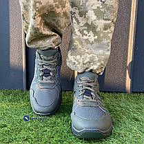 Чоловічі темно-зелені армійскі кросівки, фото 5