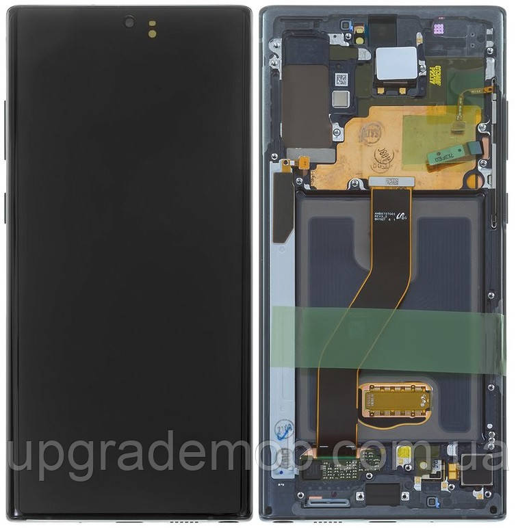 Дисплей модуль тачскрин Samsung N975 Galaxy Note 10+ чорний Amoled оригінал сервісне паковання з рамкою