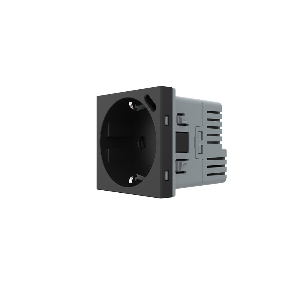 Механізм електрична розетка з портом USB-C Livolo чорний (VL-FCTF16A.UC18W-2BP), фото 1