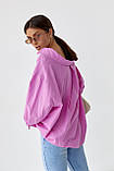 Жіноча сорочка в стилі oversize PERRY — рожевий колір, L (є розміри), фото 2