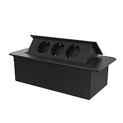 Меблева розетка потрійна Livolo чорний (VL-SHS013-EU12-B)