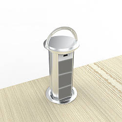 Висувний блок для трьох розеток з USB Livolo Сірий (VL-SHS021-S)