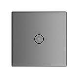 Панель для сенсорного вимикача 1 сенсор (1) Livolo сірий скло (VL-P701-2I), фото 2