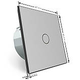 Сенсорний вимикач LIVOLO, сірий скляний, 5А 230В, без нейтралі (VL-C7FC1-2IP), фото 7