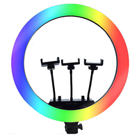 Кольцевая LED лампа RGB MJ18 USB 45 см | Кольцевой студийный свет | Светодиодная лампа разноцветная