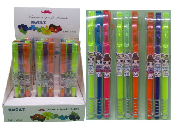 Маркер-ручка "Куколка" набор 3 цвета, 14.5см, в упаковке 12шт - фото 1 - id-p1655696340