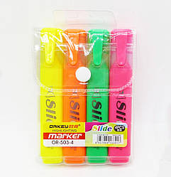 Текст-маркер ORKEY набір 4 кольори 11.5см, в пакованні 21шт