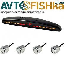 Парктронік 4 датчика 18,5 мм Cyclone SV-4M LED дисплей-шкала/звуковий сигнал/серий