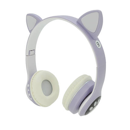 Бездротові навушники Bluetooth Cat Ear VZV-23M Led, Purple, фото 1