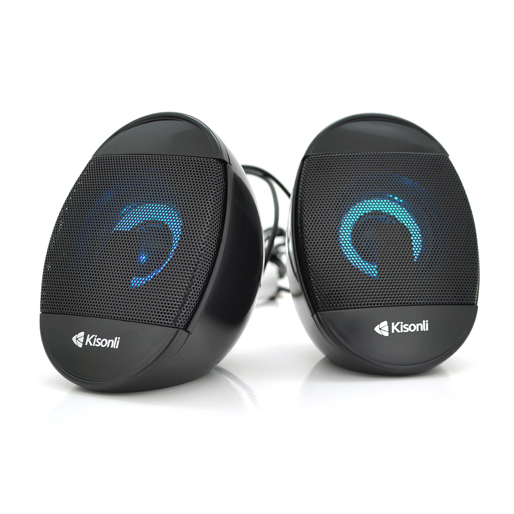 Колонки 2.0 Kisonli L-7070 для ПК і ноутбука, USB + 3.5 mm, 2x3W, 20Hz- 20KHz, Black, BOX, Q50