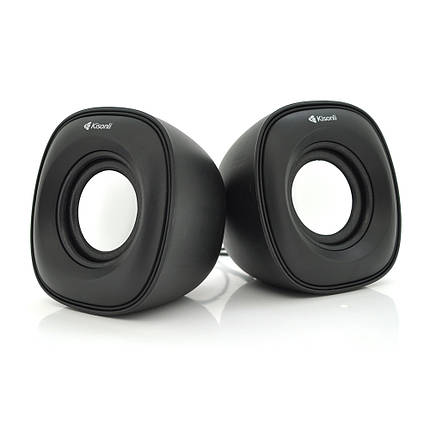 Колонки 2.0 Kisonli V350 для ПК і ноутбука, USB + 3.5 mm, 2x1,5W, 20Hz-20KHz, Black, BOX, Q60, фото 1
