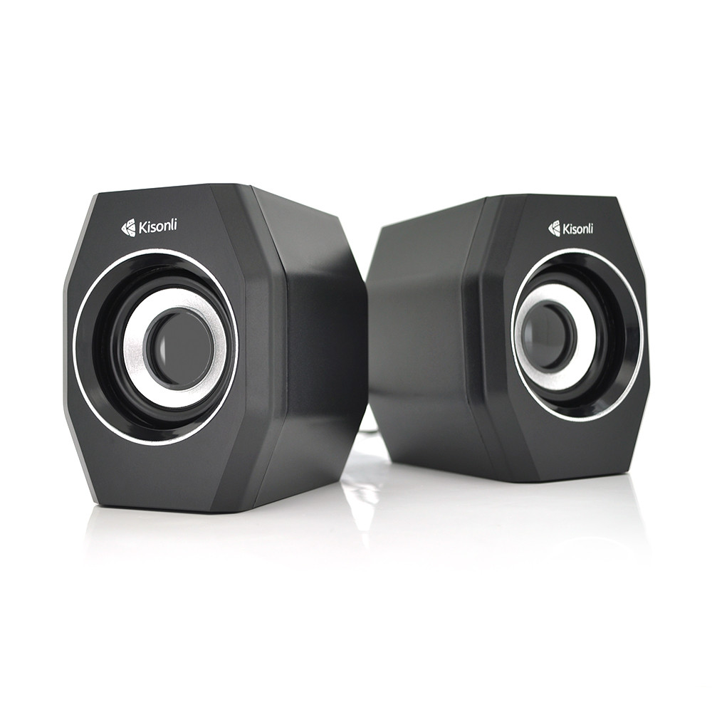 Колонки 2.0 Kisonli A-101S для ПК і ноутбука, USB + 3.5 mm, 2x3.5W, 20Hz-20KHz, Black, BOX, Q60
