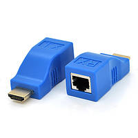 Одноканальный пассивный удлинитель HDMI сигнала по UTP кабелю по одной витой паре. Дальность передачи: до